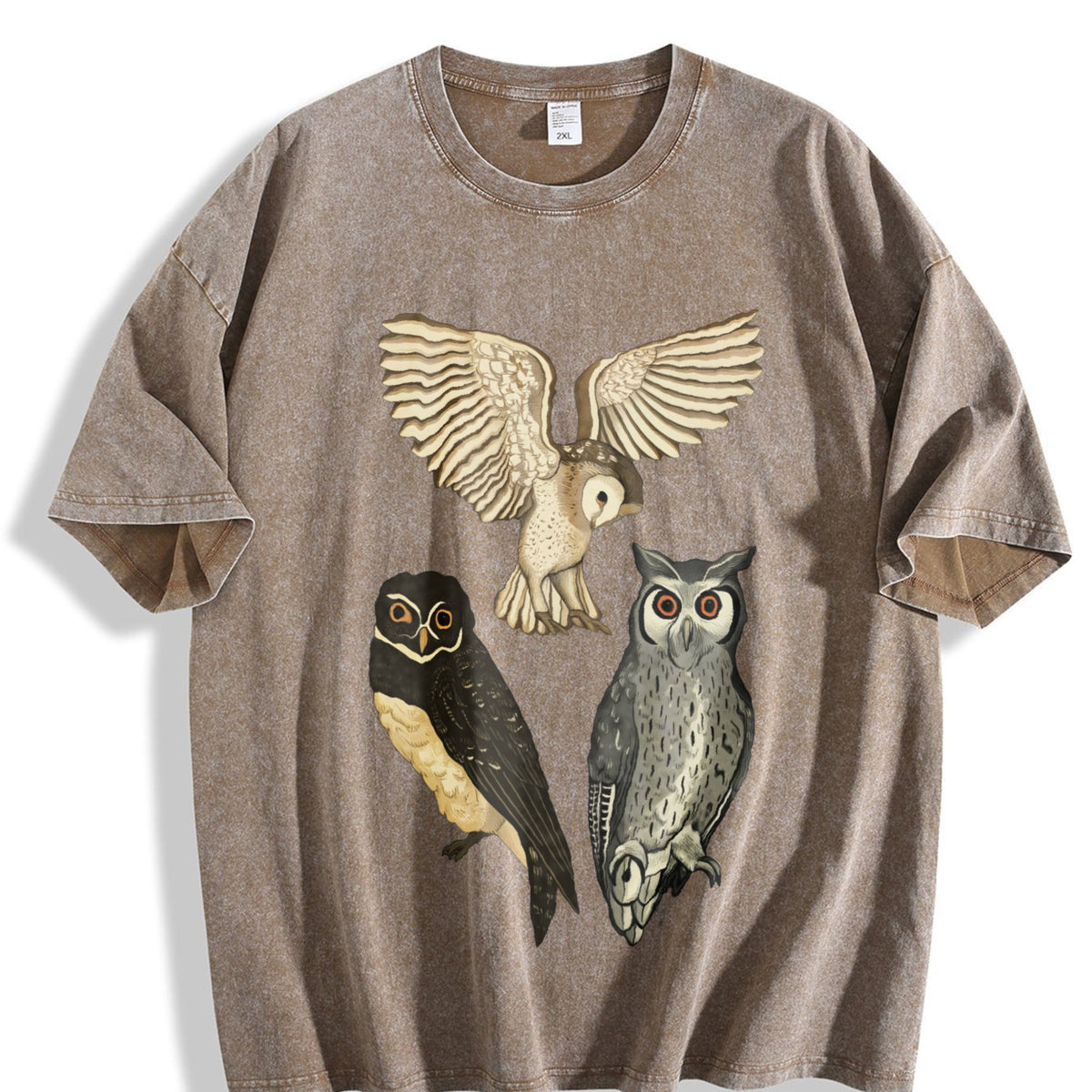 A Of Three Owls Flying Vintage Washed T-Shirt product image 3