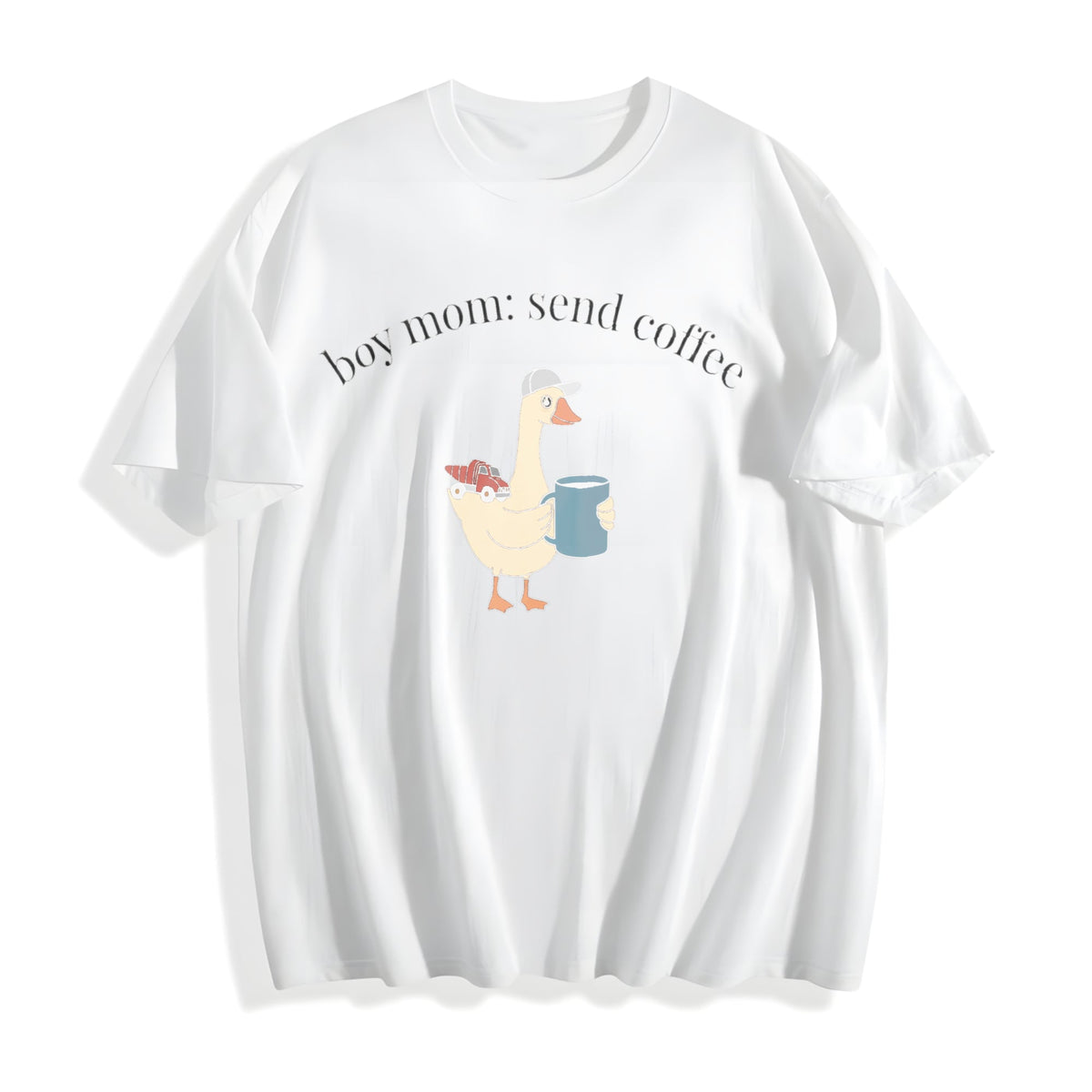 Boy Mom: Send Coffee Cotton T-Shirt product image 2