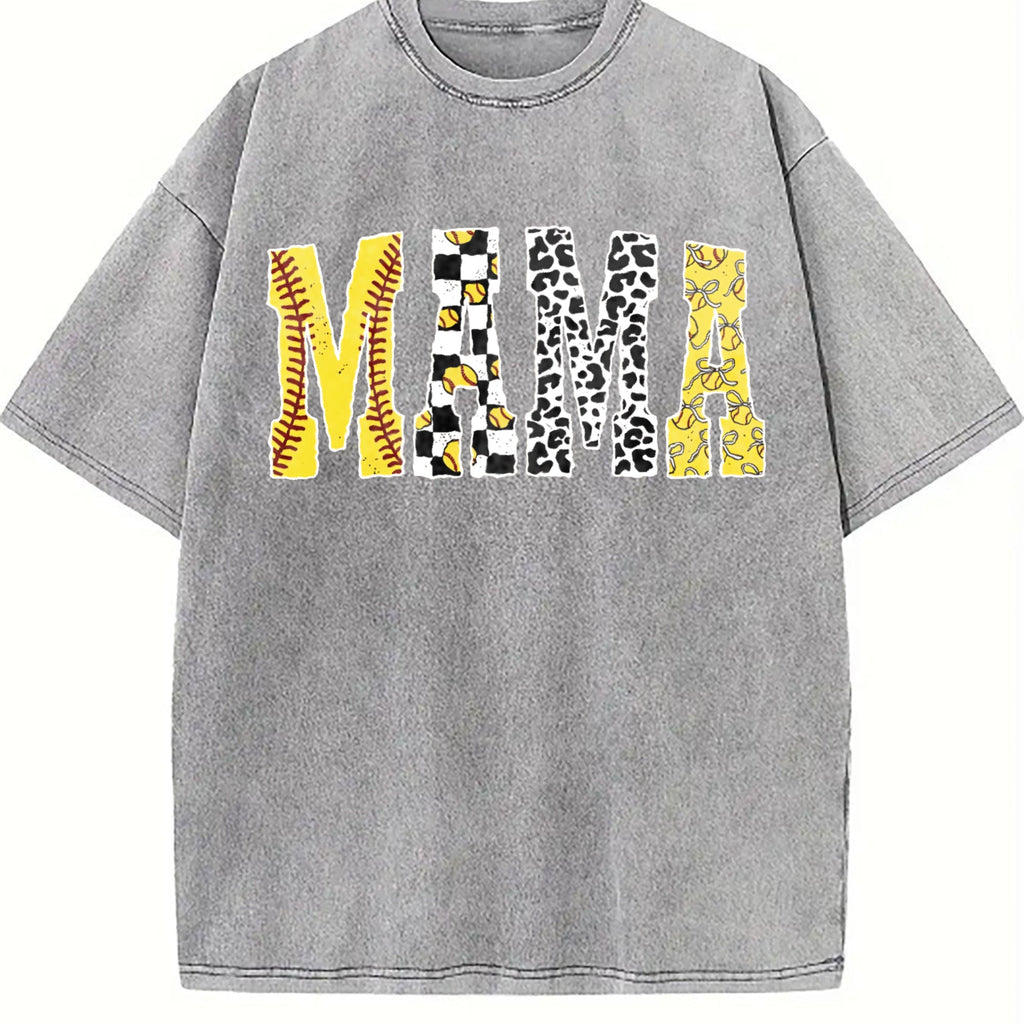 Cute Softball Mama Vintage Washed T-Shirt product image 4