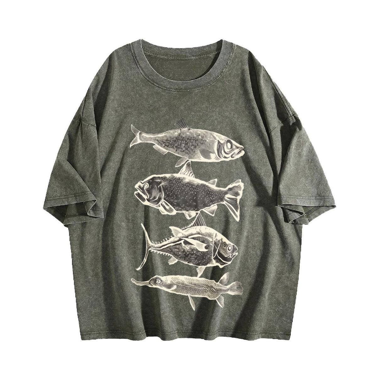 Fish Tattoo 90s Vintage Washed T-Shirt product image 4