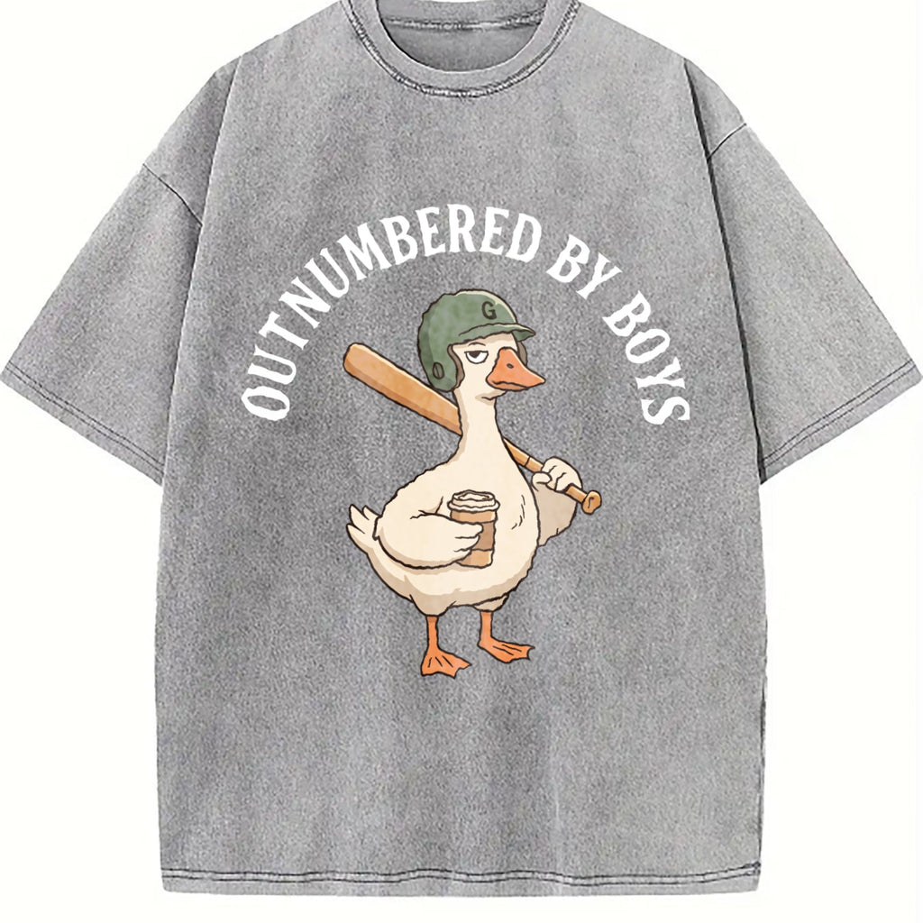 Funny Boy Mom Goose Vintage Washed T-Shirt product image 4