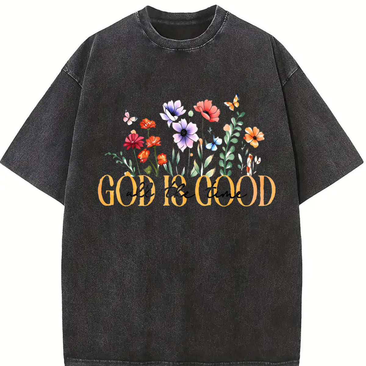 Summer God Is Good Floral Vintage Washed T-Shirt product image 2