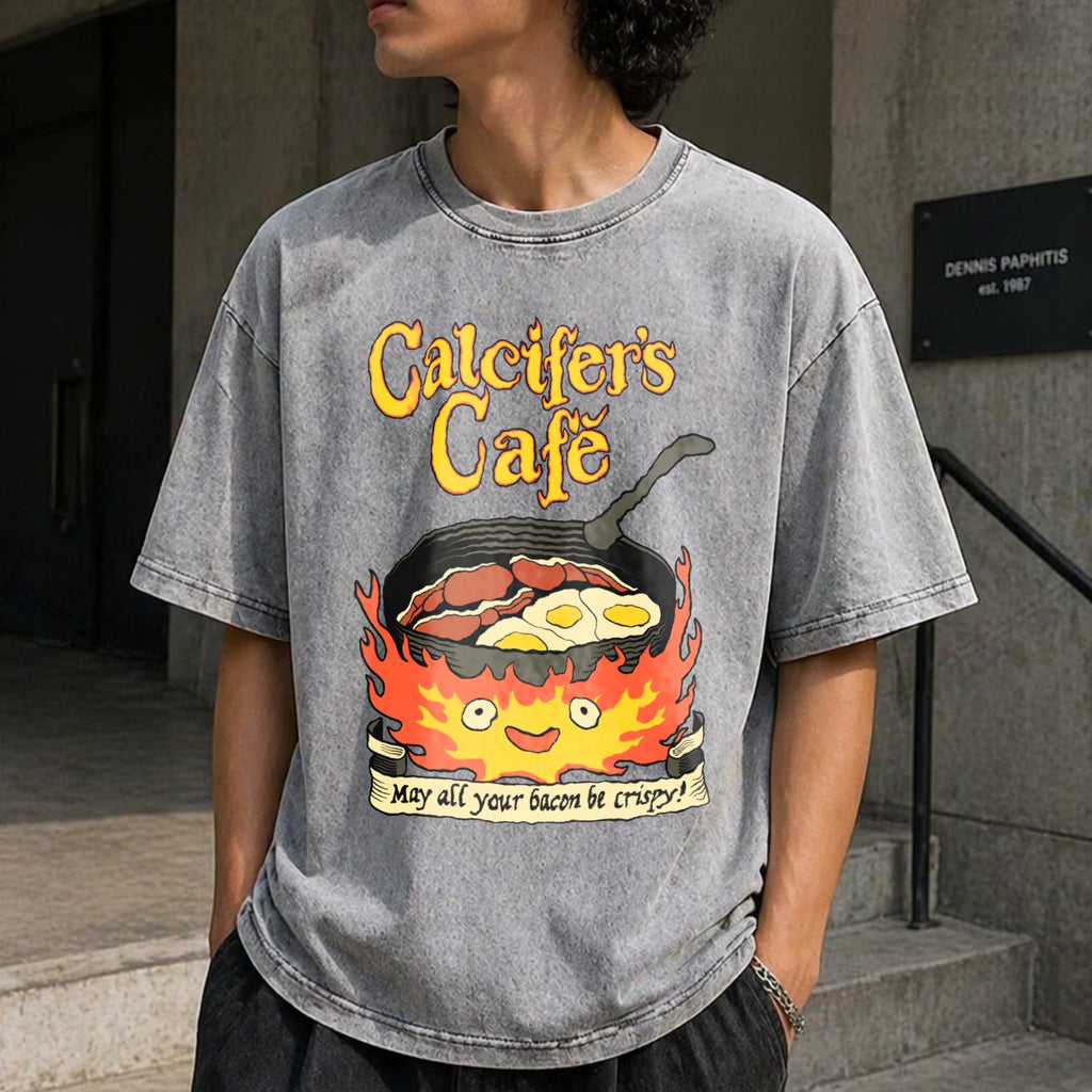 Calcifer's Cafe Howl's Moving Castle Vintage Washed T-Shirt product image 5