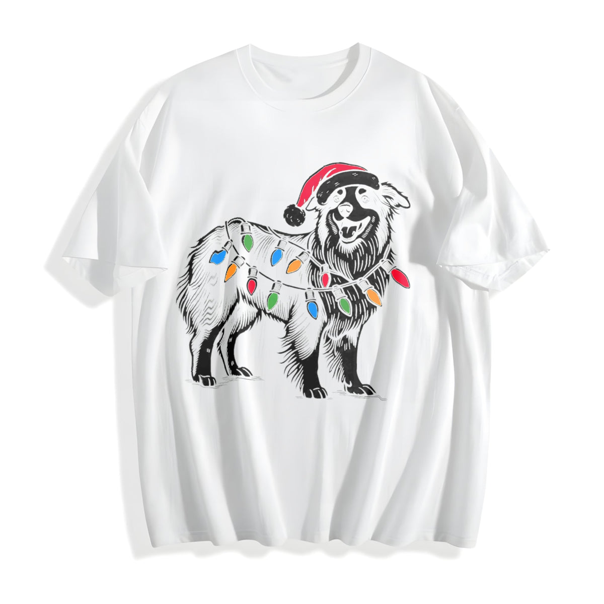 Australian Shepherd Christmas Cotton T-Shirt product image 2