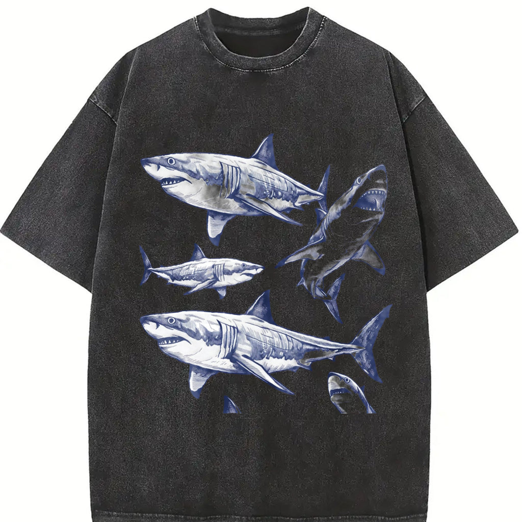 Shark 90s Tattoo Vintage Washed T-Shirt product image 2