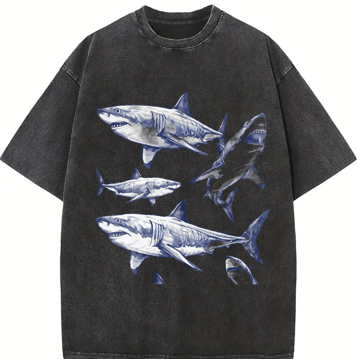 Shark 90s Tattoo Vintage Washed T-Shirt product image 2