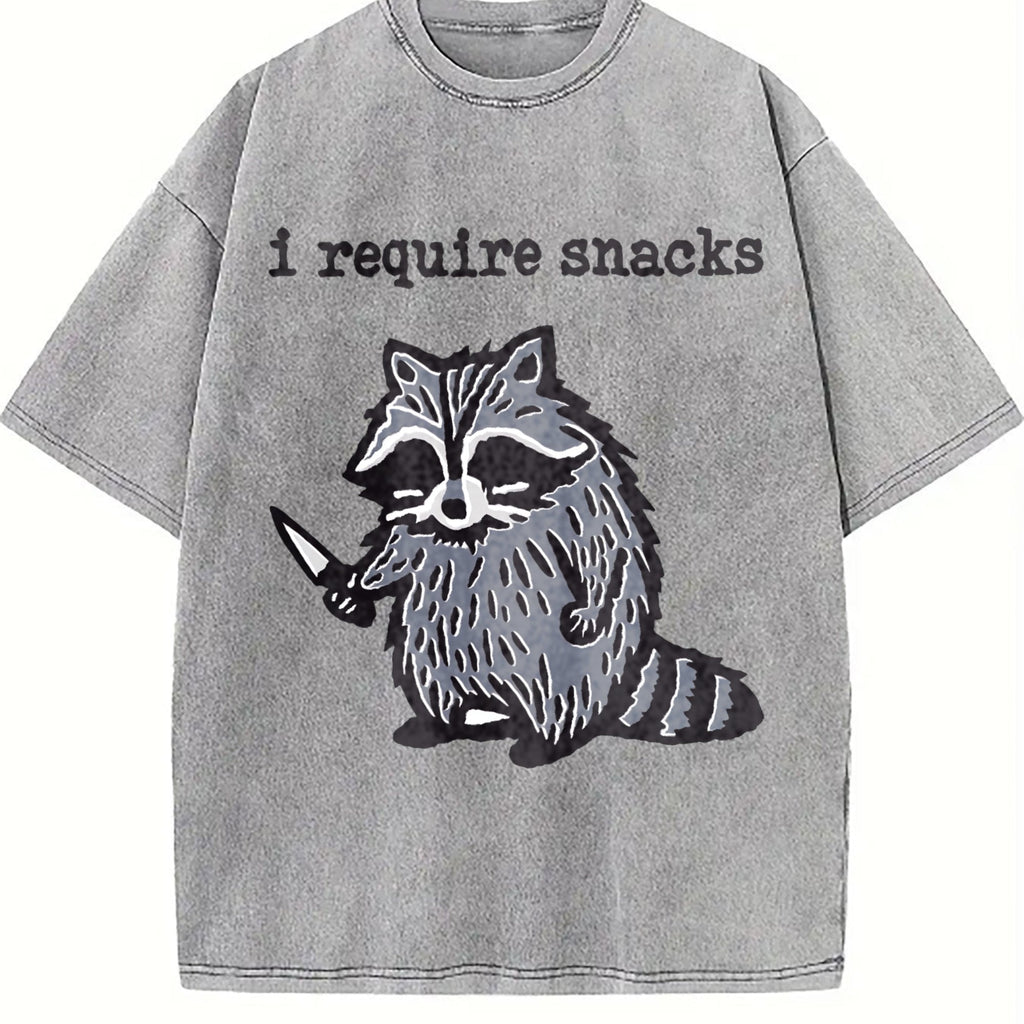 Winter Animal Snack Thief Raccoon Vintage Washed T-Shirt product image 5