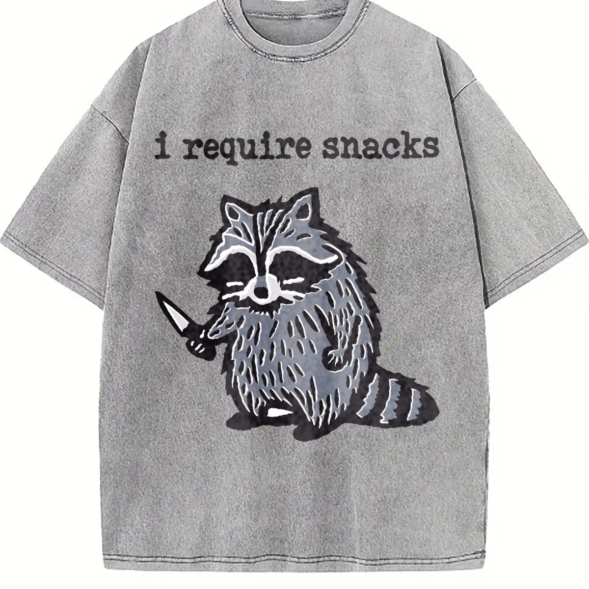 Winter Animal Snack Thief Raccoon Vintage Washed T-Shirt product image 5