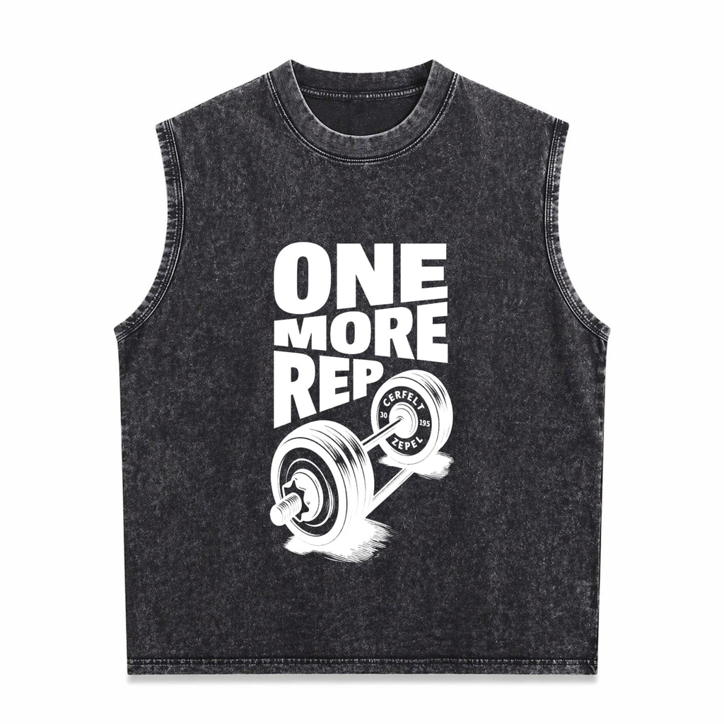Funny Gym Workout - One More Rep Weightlifting Men's Washed Tank Top