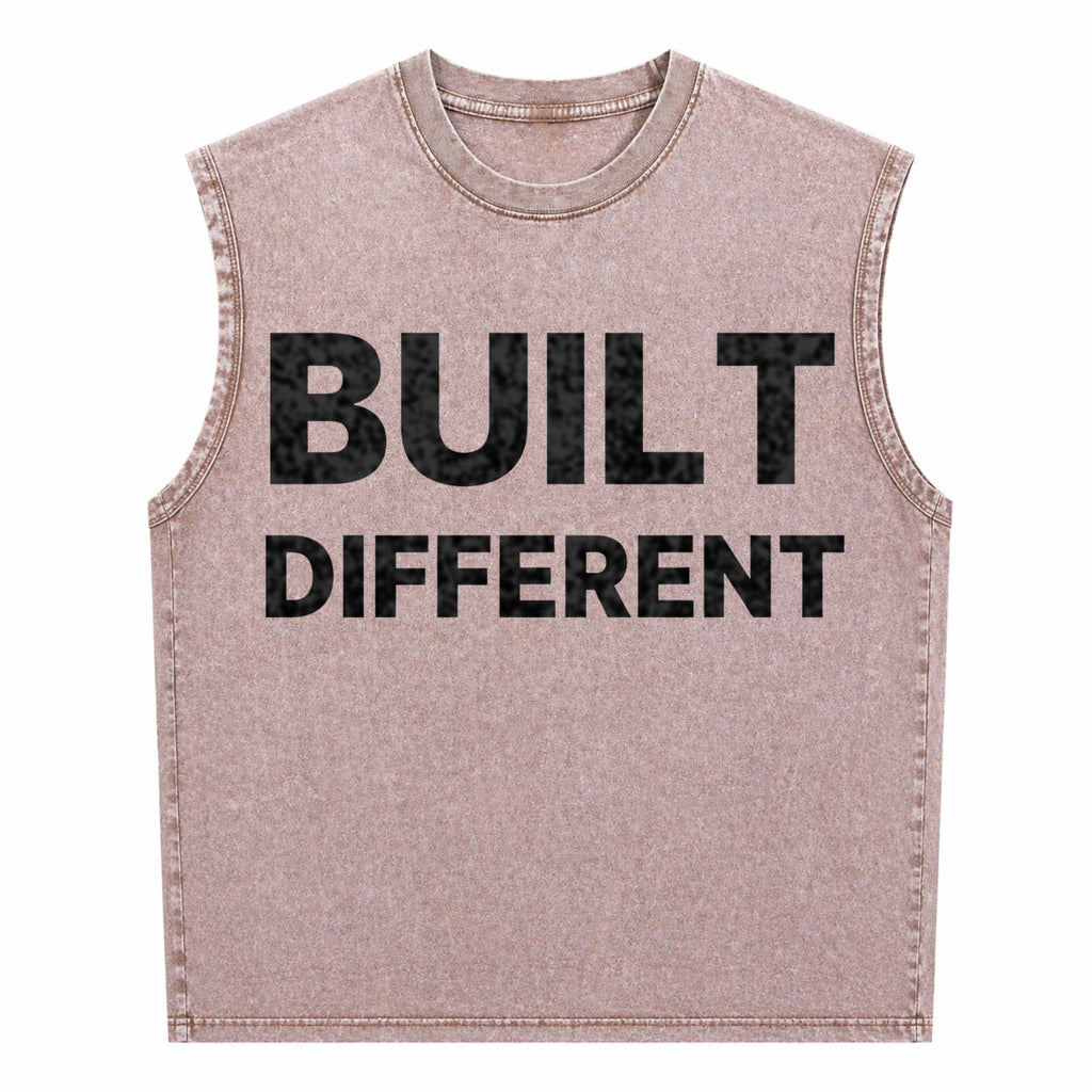 Built Different Men's Washed Tank Top