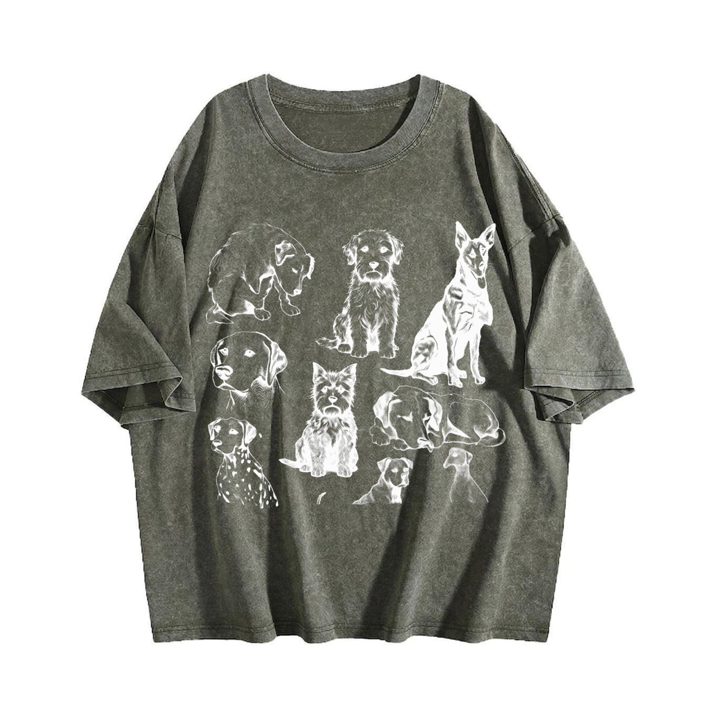 Dogs 90s Tattoo Vintage Washed T-Shirt product image 4