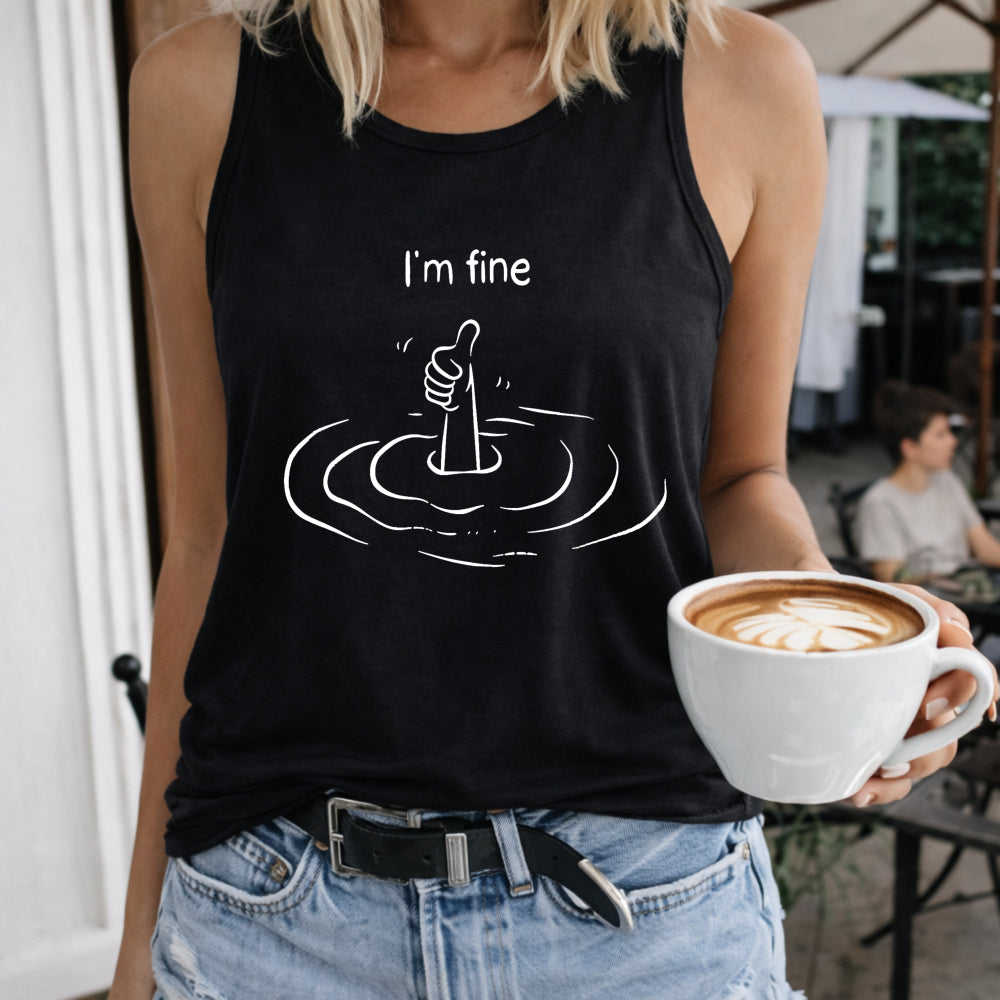 I'm Fine Drowning Hand Women's Tank Top