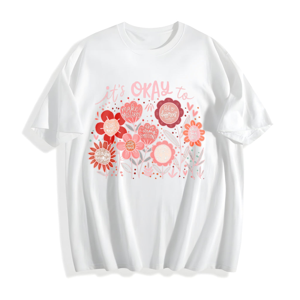 It's Okay To Boho Floral Cotton T-Shirt product image 2