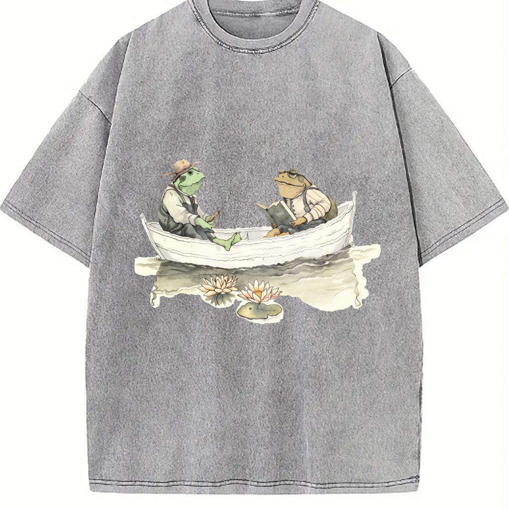 Fishing Frogs 90s Vintage Washed T-Shirt product image 5