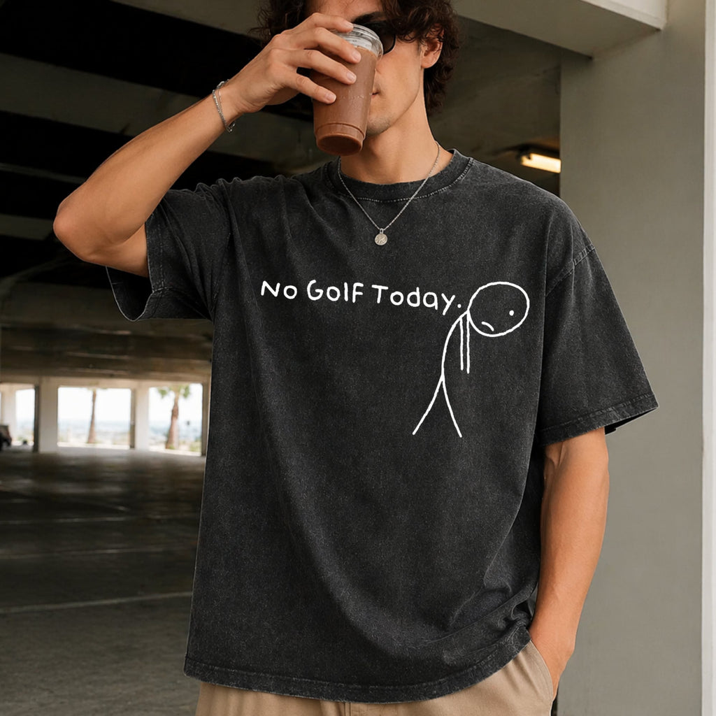 No Golf Today Funny Sad Stickman Golfer Golfers Vintage product image 2