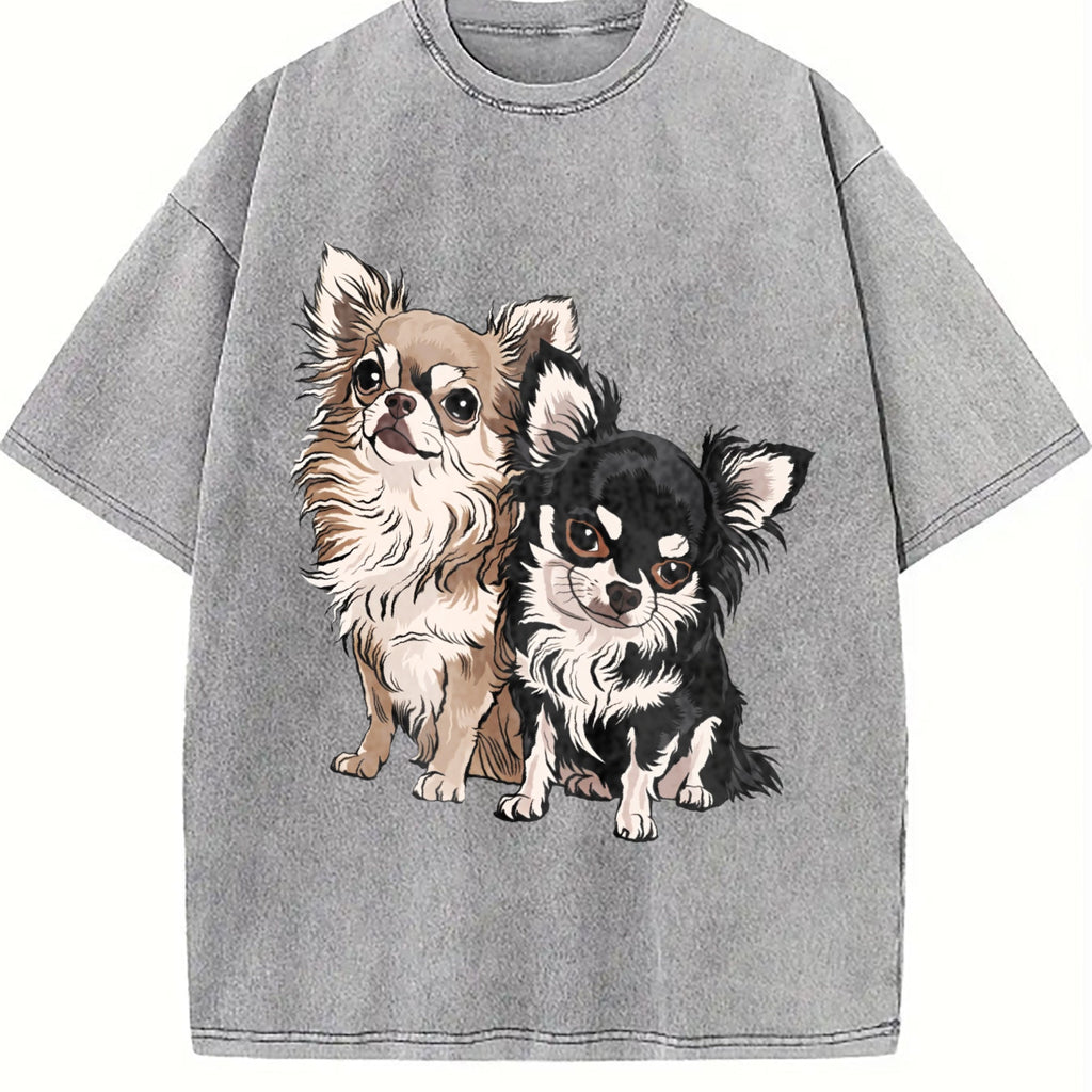 Long-haired Chihuahua Vintage Washed T-Shirt product image 5