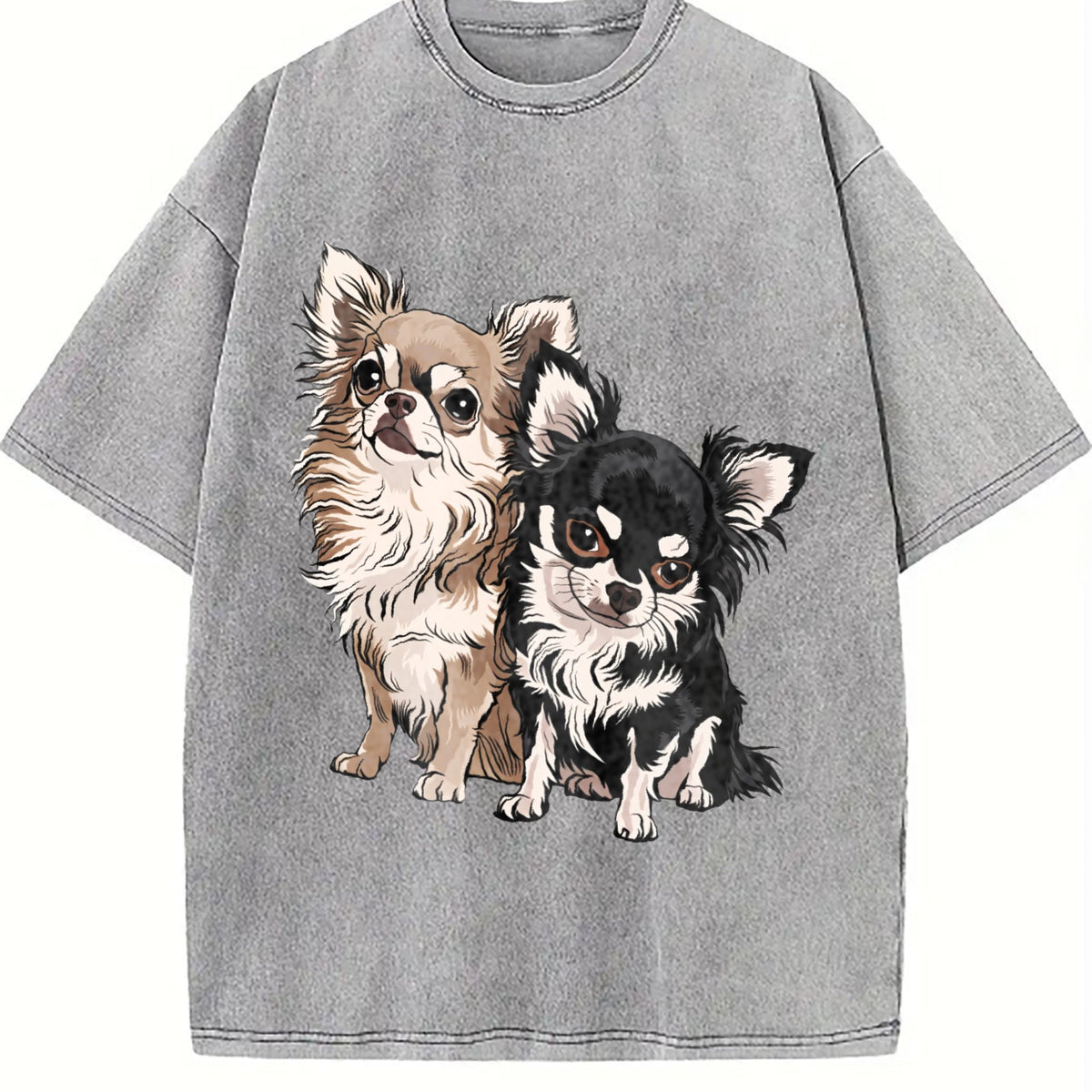 Long-haired Chihuahua Vintage Washed T-Shirt product image 5