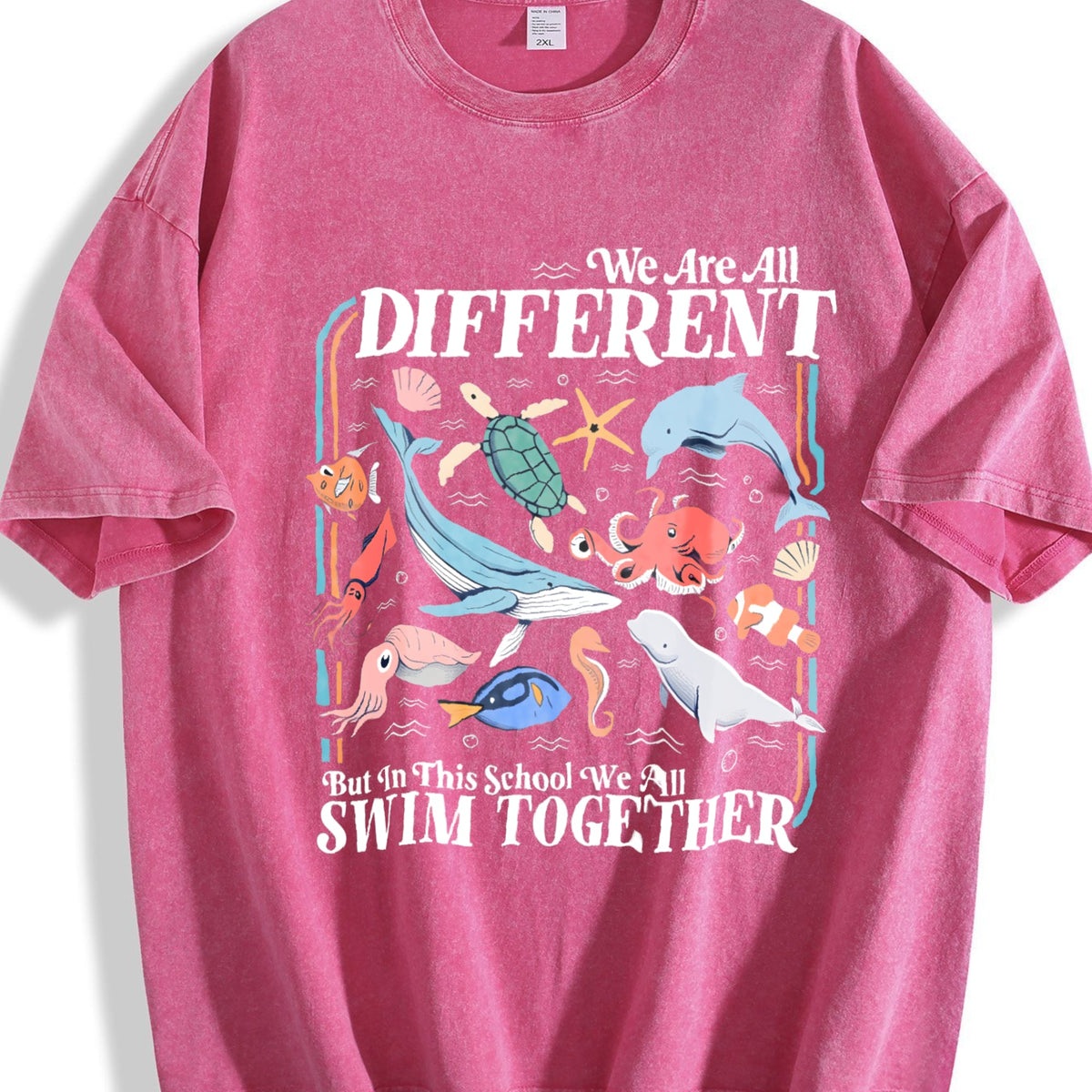 We Are All Different Swim Together Teacher Back To Vintage product image 5