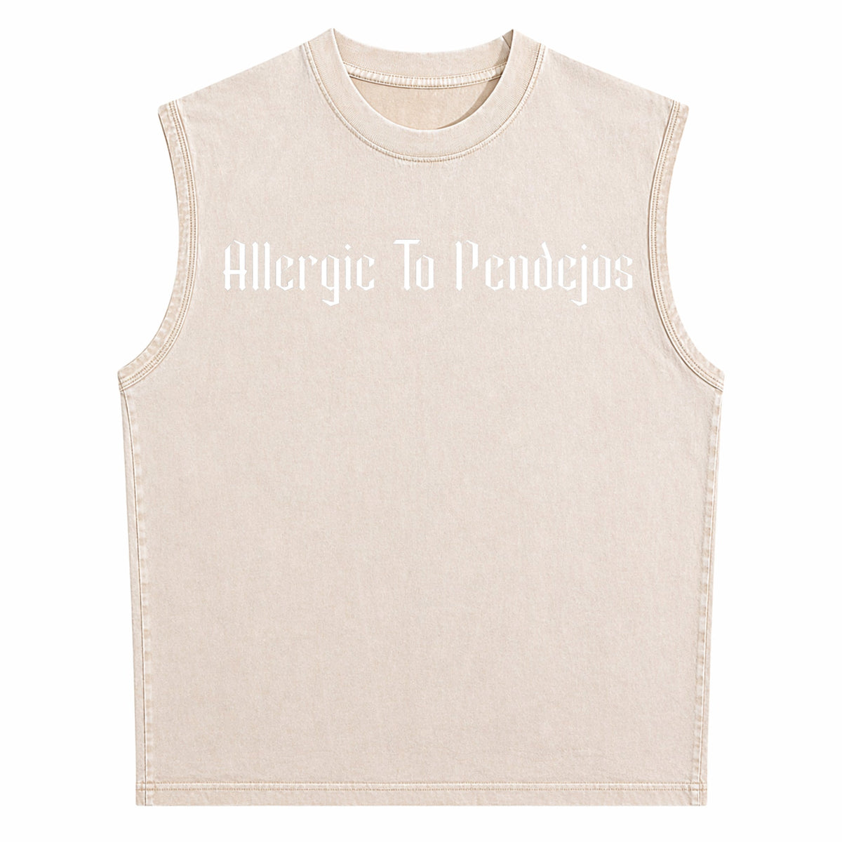 Allergic To Pendejos Latin Spanish Slang Funny Sarcastic Men's Washed Tank Top
