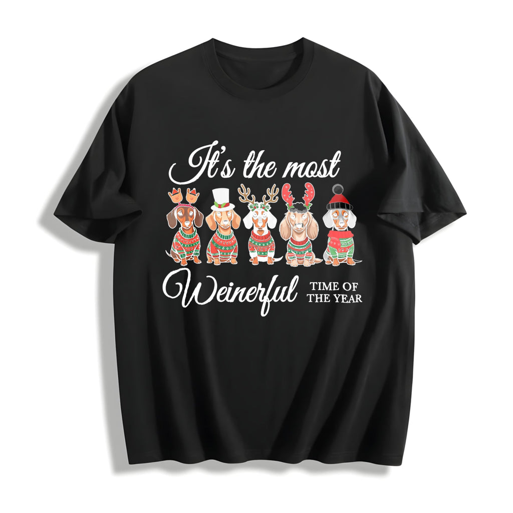 Dachshund Christmas Cotton T-Shirt product image 1