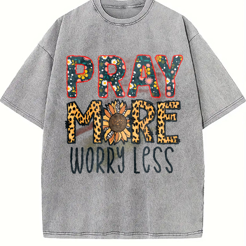 Pray More Worry Less Vintage Washed T-Shirt product image 4