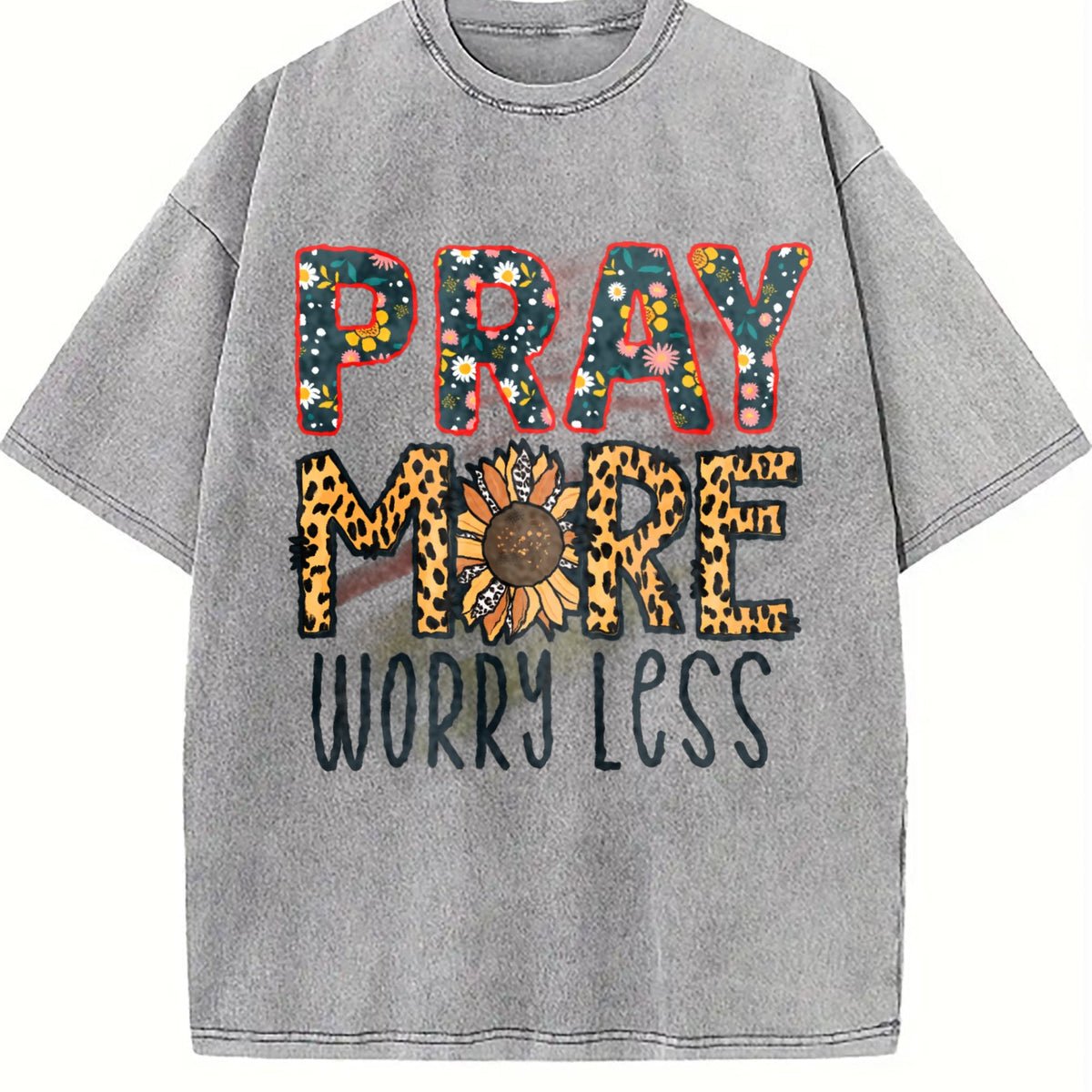 Pray More Worry Less Vintage Washed T-Shirt product image 4