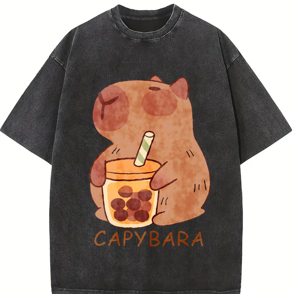 Capybara - Cute & Tea Vintage Washed T-Shirt product image 2