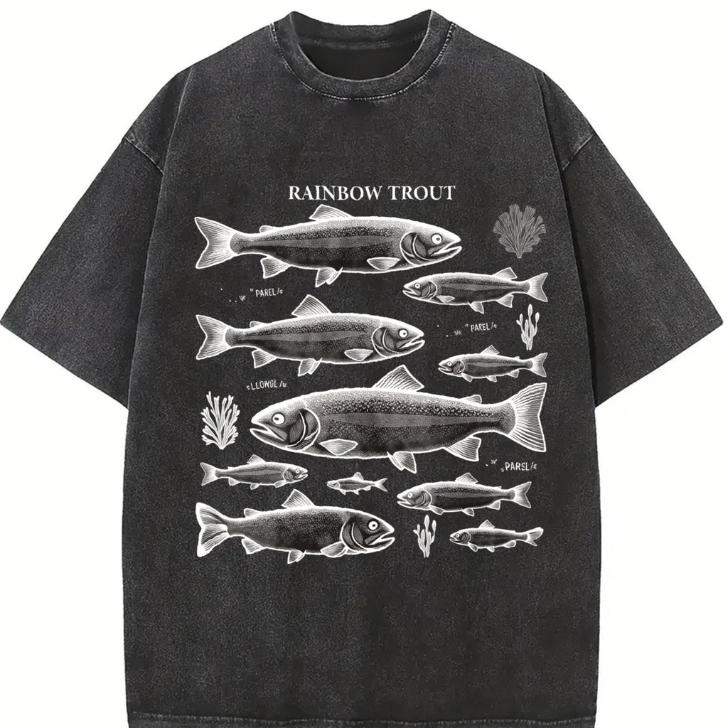 Rainbow Trout Fish 90s Vintage Washed T-Shirt product image 2