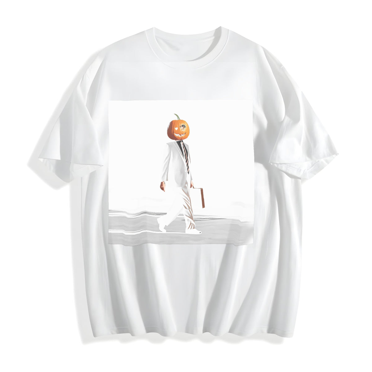 Dwight Pumpkin Head Business Cotton T-Shirt product image 2