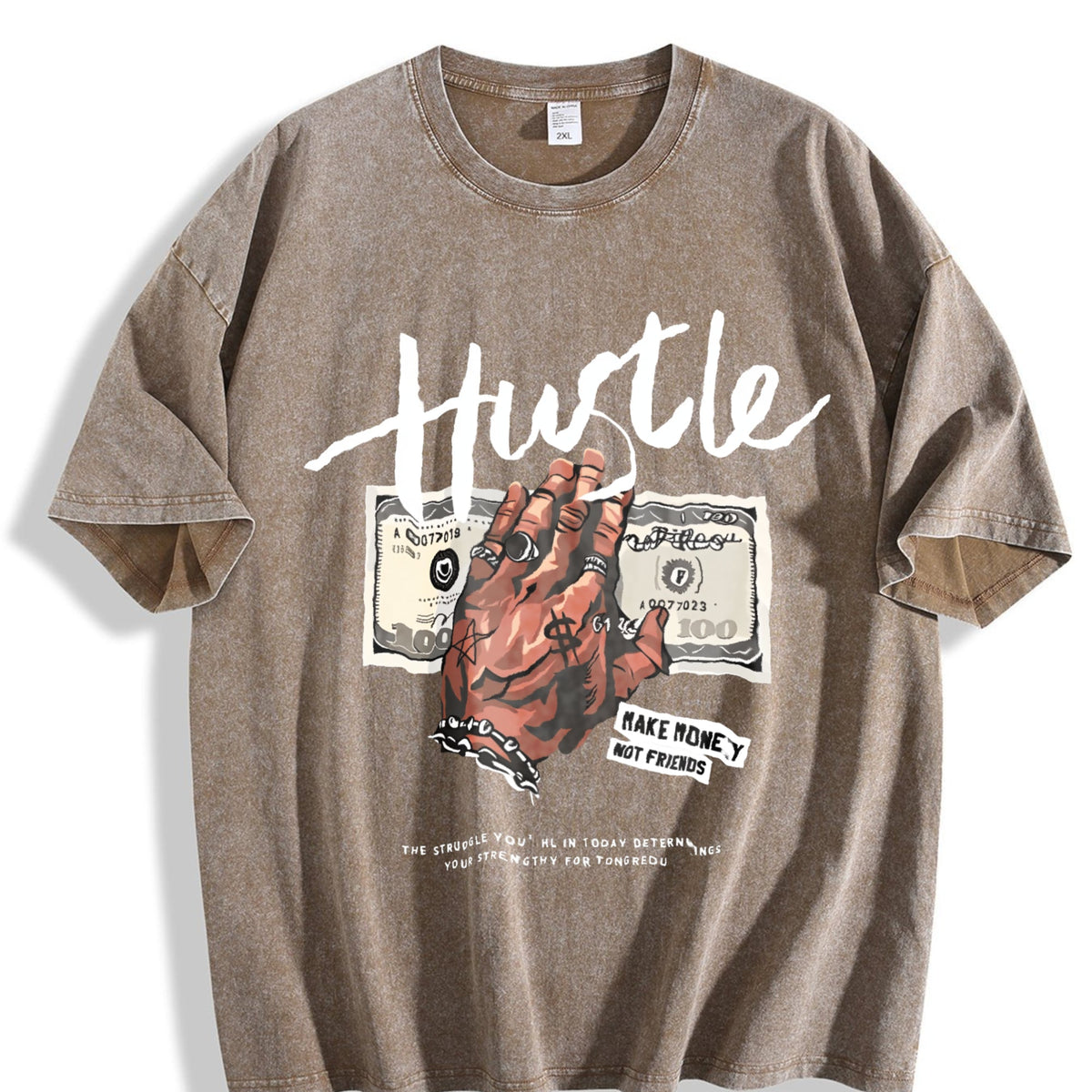 Hip-hop 'hustle' Money Hand This And Edgy Is Vintage Washed product image 3