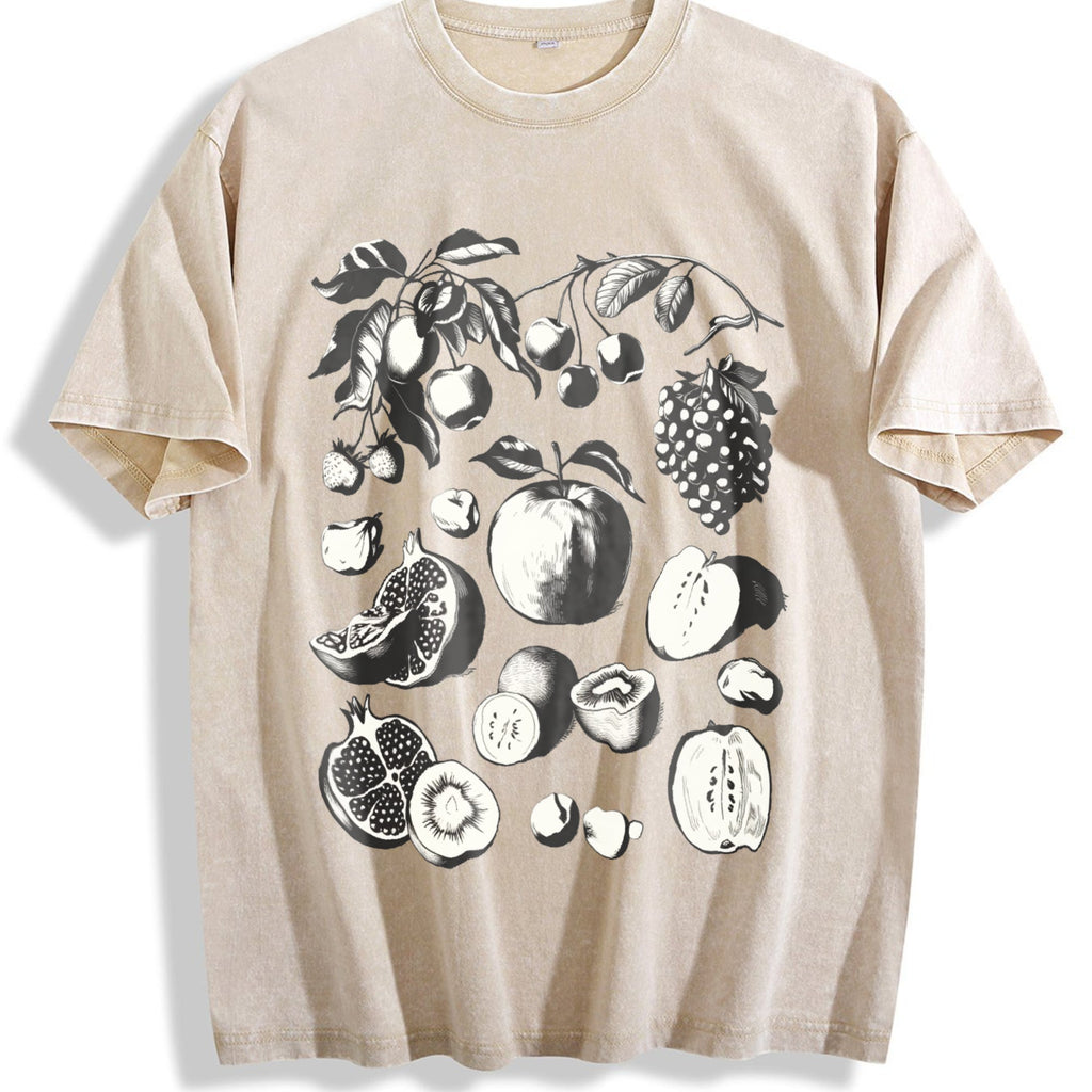 Fruits And Berries 90s Tattoo Vintage Washed T-Shirt product image 1