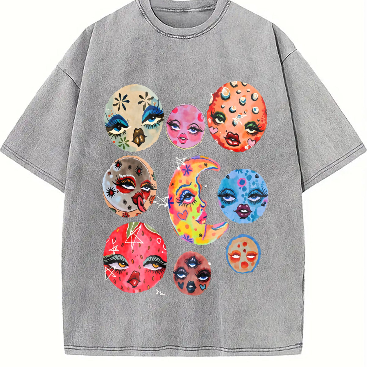 Cosmic Face Show Vintage Washed T-Shirt product image 4
