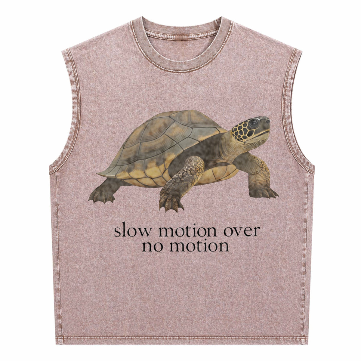 Slow Motion Over No Motion Turtle - Funny Gen Z Slang Men's Washed Tank Top