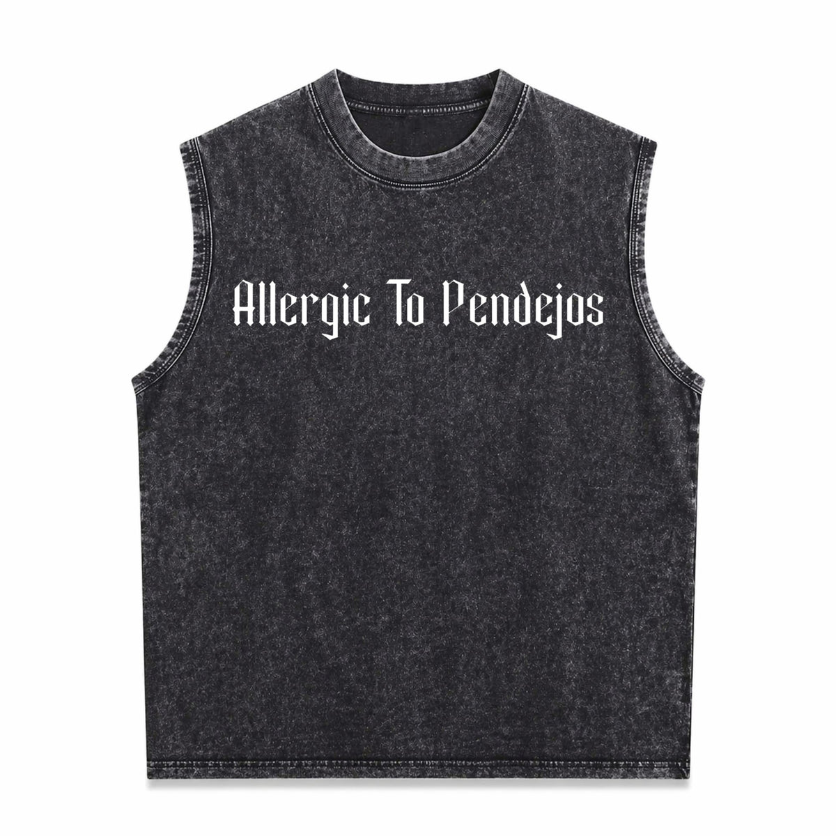 Allergic To Pendejos Latin Spanish Slang Funny Sarcastic Men's Washed Tank Top