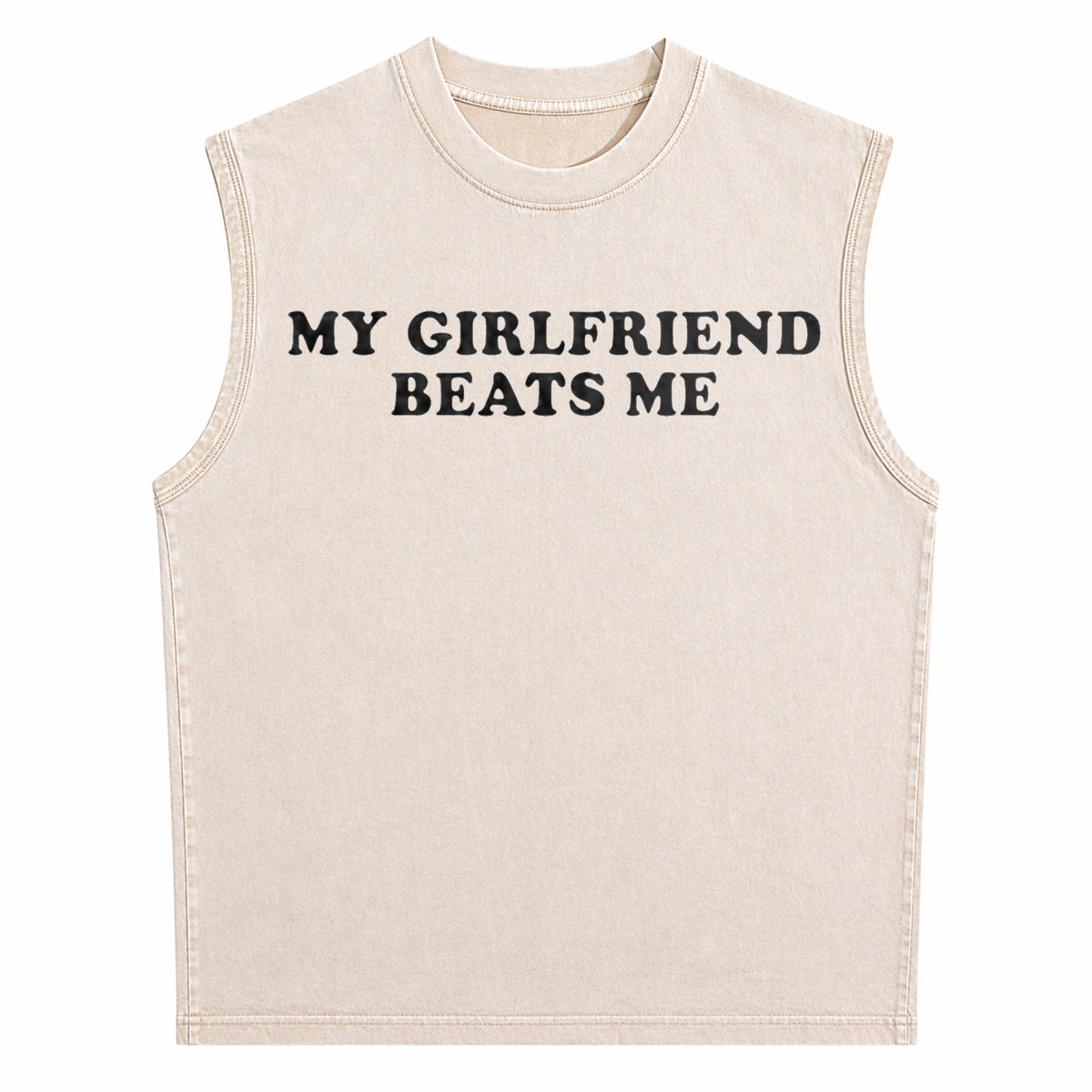 Humorous Relationship T - My Beats Me For Trending Men's Washed Tank Top