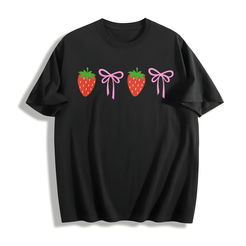 Strawberry Bow Cotton T-Shirt product image 1