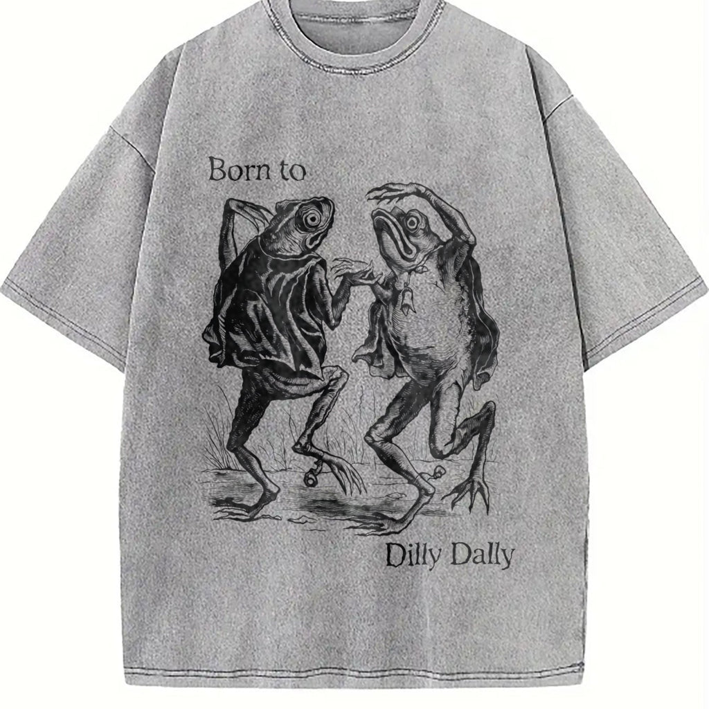 Born To Dilly Dally Frog Vintage Washed T-Shirt product image 5
