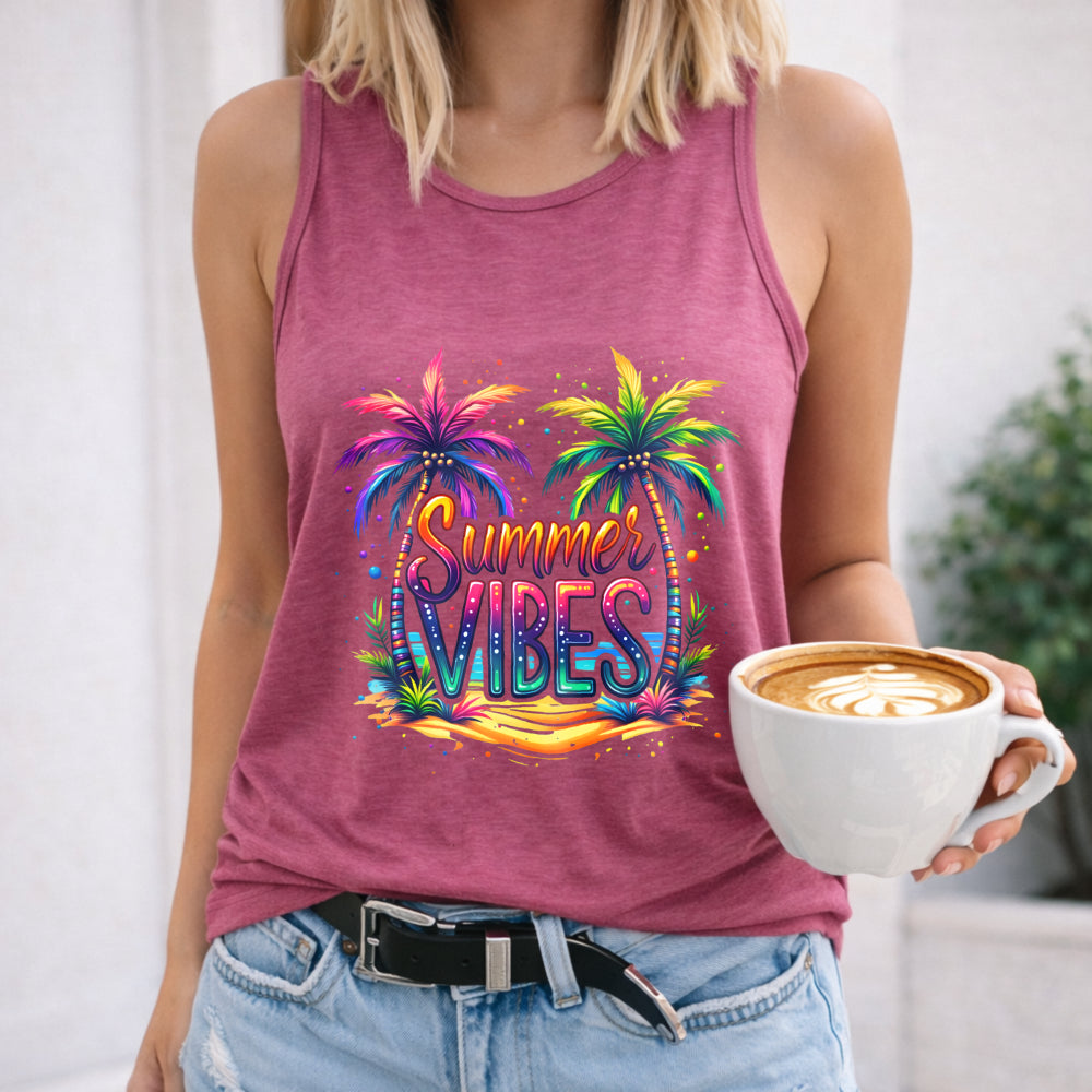 Summer Vibes Palm Trees Women's Tank Top