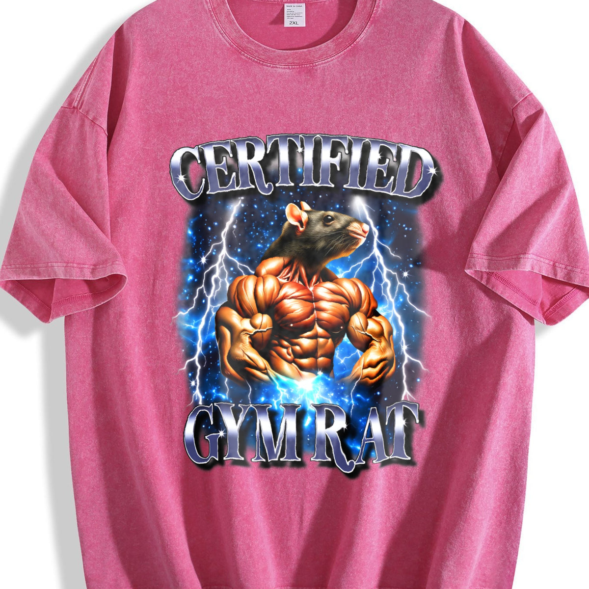 Certified Gym Rat Funny 90s Vintage Washed T-Shirt product image 7