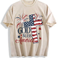 God Bless America Flag Cross Vintage Washed T-Shirt product image 1