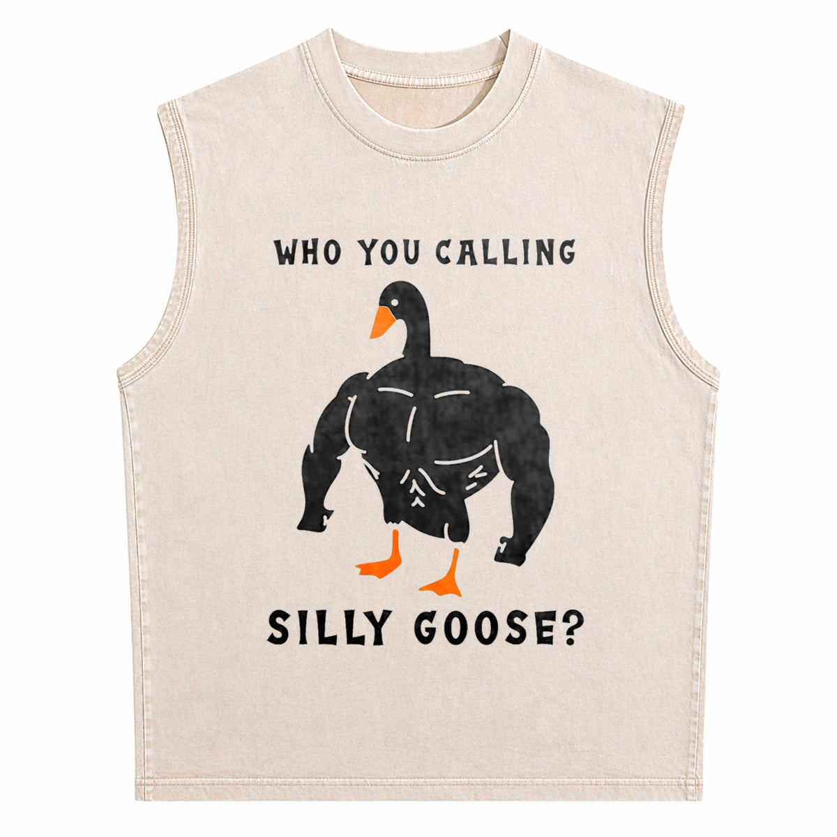 Silly Goose Funny Gym Meme Men's Washed Tank Top