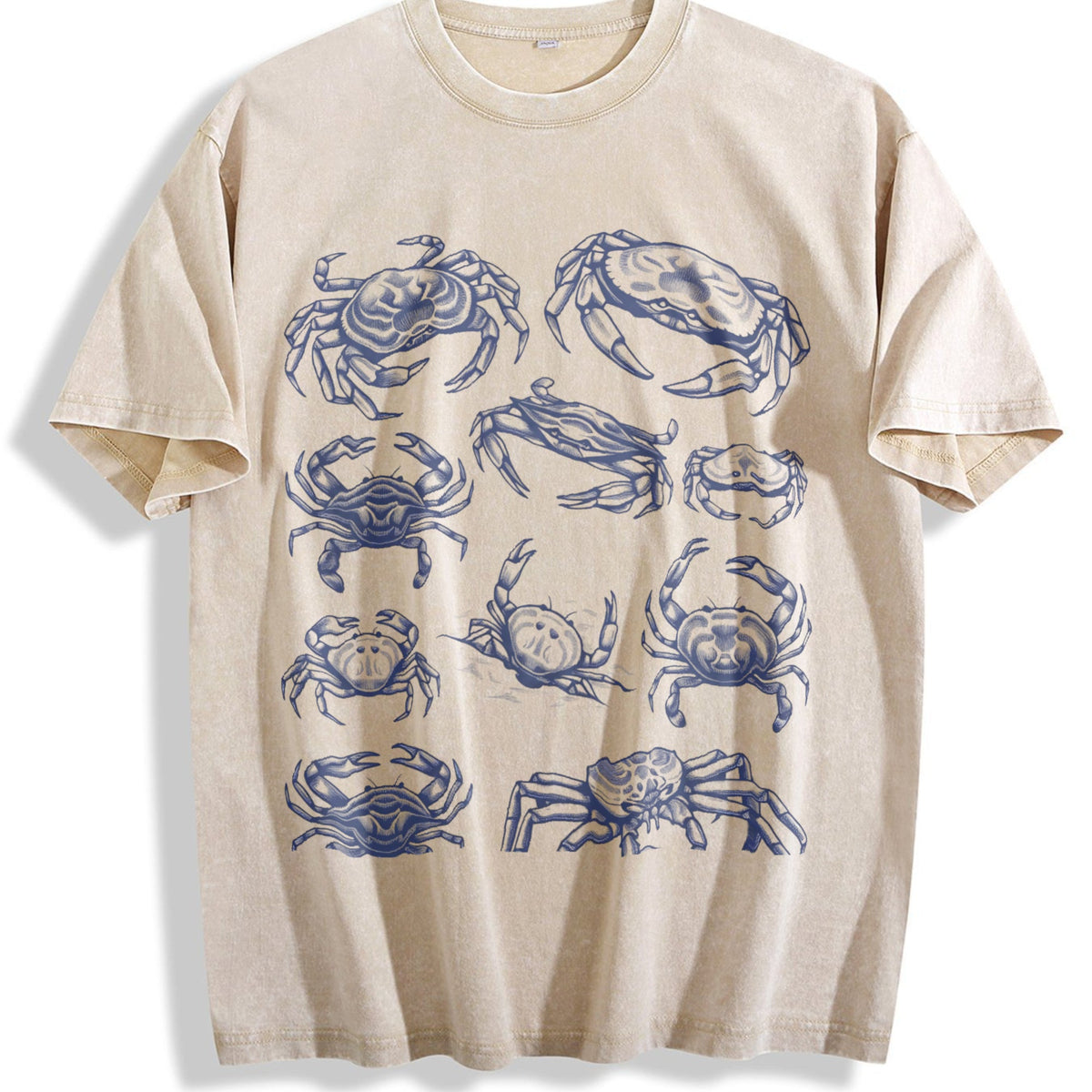 Crab 90s Tattoo Vintage Washed T-Shirt product image 1