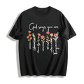 Summer A Plant Floral Letter Faith Cotton T-Shirt product image 1