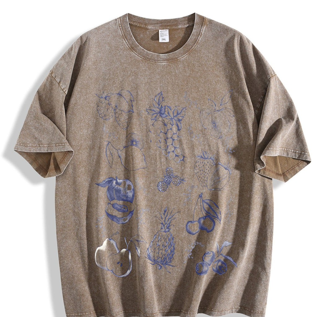 Fruits And Berries 90s Tattoo Vintage Washed T-Shirt product image 3