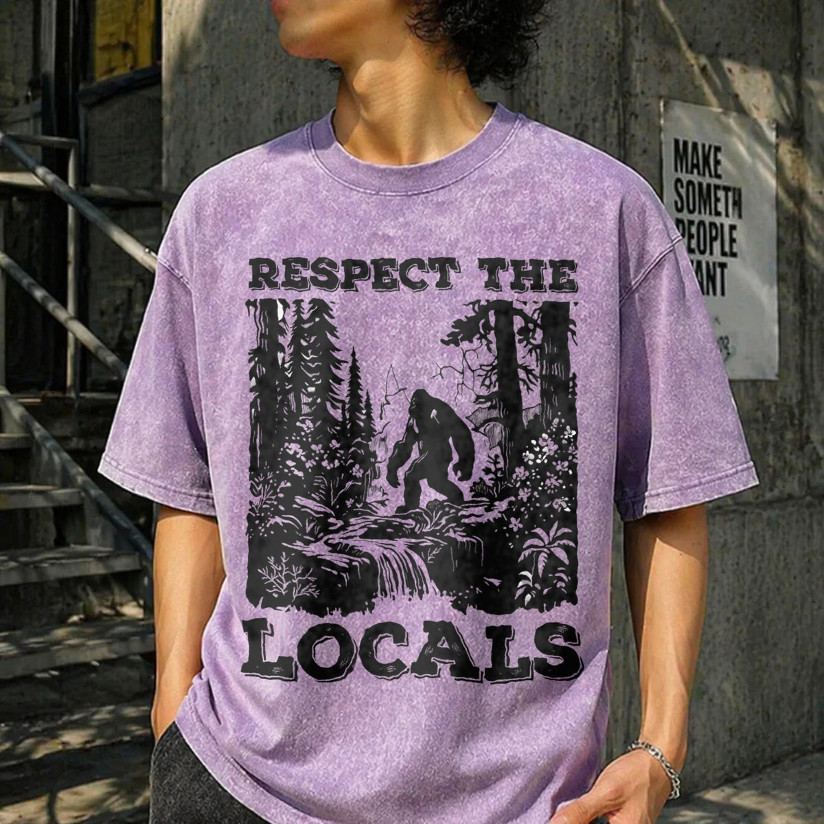 Respect The Locals Bigfoot Vintage Washed T-Shirt product image 6