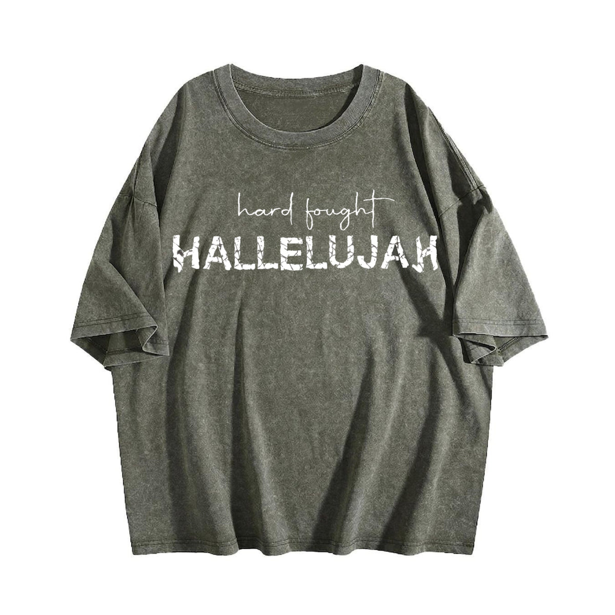 Dark Grey - Short-sleeved With Hallelujah And Hard Paid product image 4
