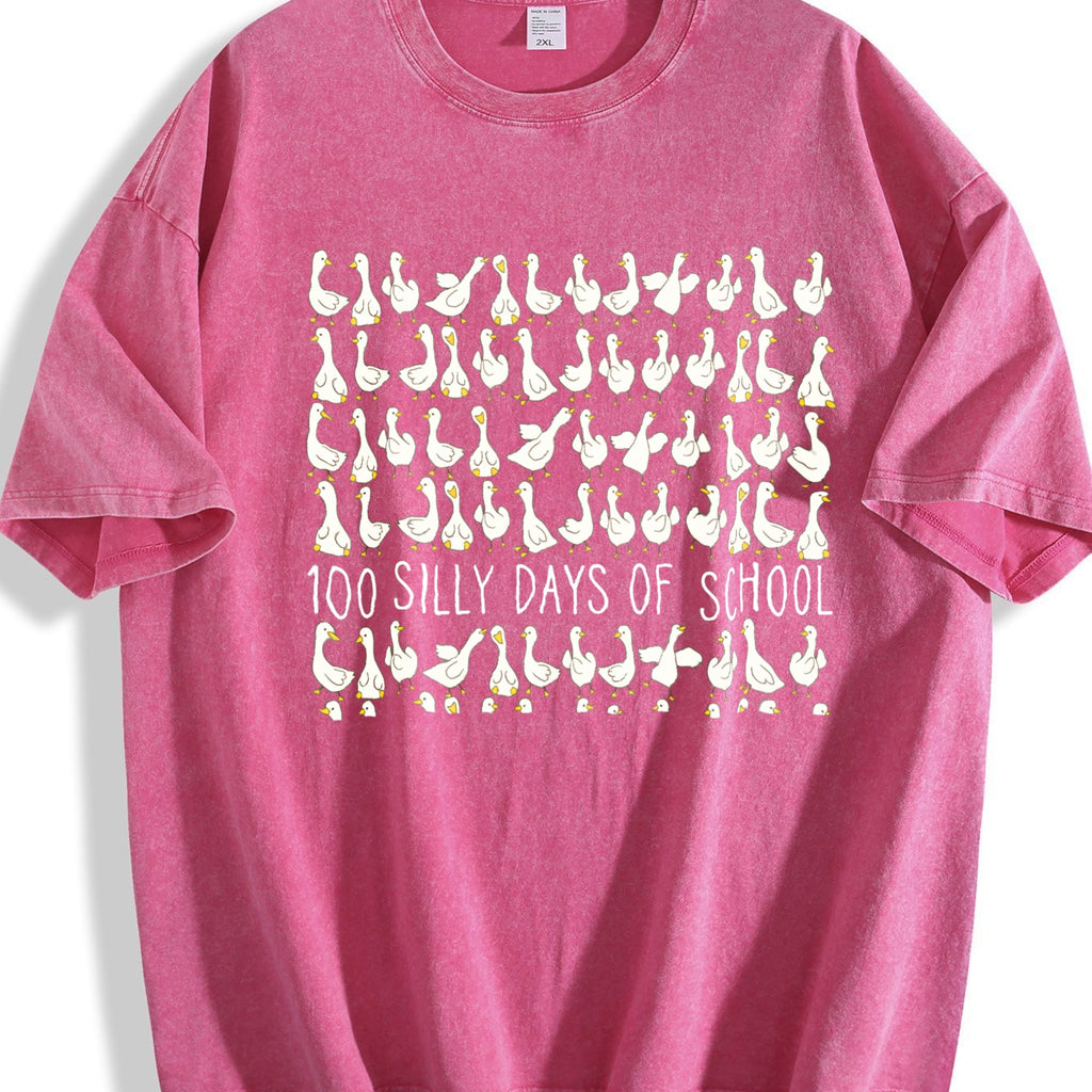 Silly Goose 100 Days Of School Vintage Washed T-Shirt product image 5