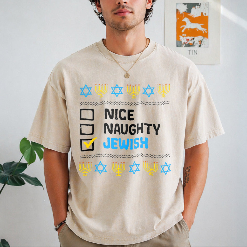 Nice Naughty Jewish Ugly Hanukkah Chanukah Jew Vintage product image 1