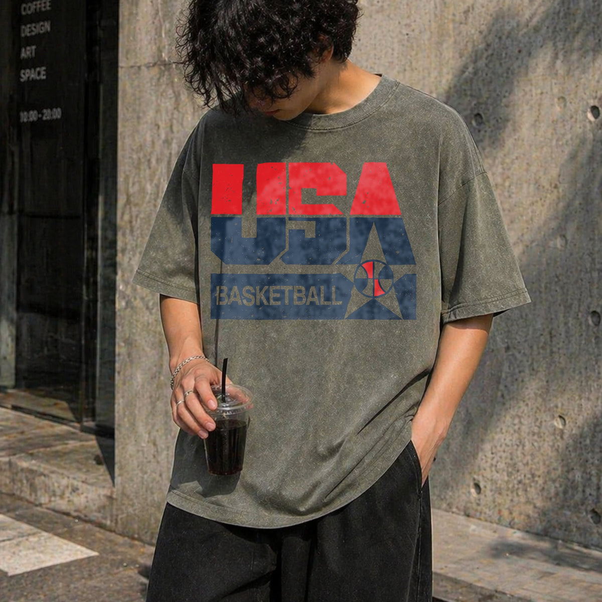 Summer USA Basketball Vintage Washed T-Shirt product image 4