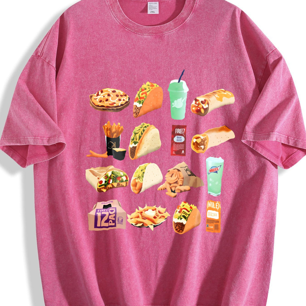 Mexican Food Tacos Vintage Washed T-Shirt product image 5
